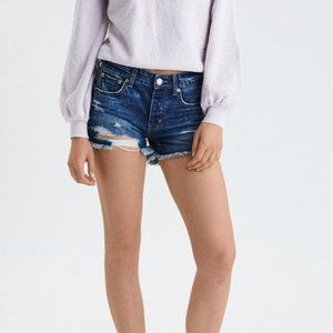 NWOT American eagle tomgirl dark denim distressed short shorts